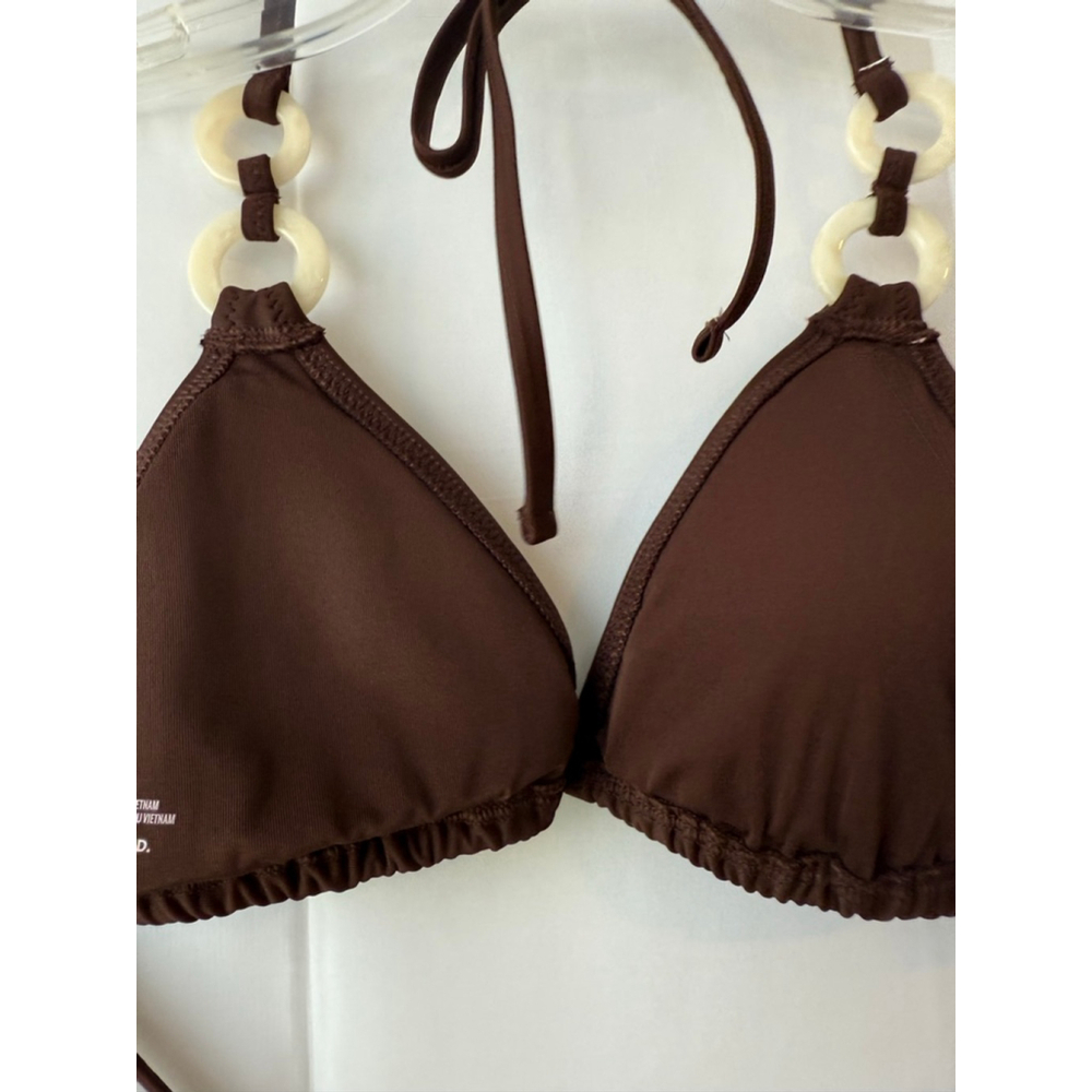Women's Aerie Triangle Bikini Top XS Brown - Picture 2 of 10